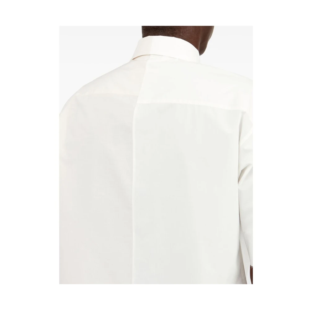 MM6 Maison Margiela Witte Katoenen Asymmetrische Overhemd White Heren