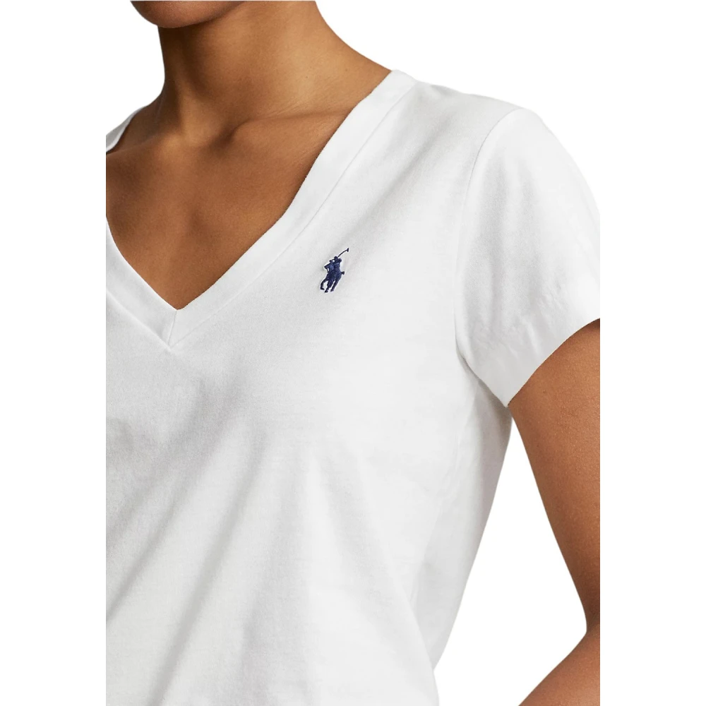 Ralph Lauren Wit korte mouw T-shirt 211902403001 White Dames