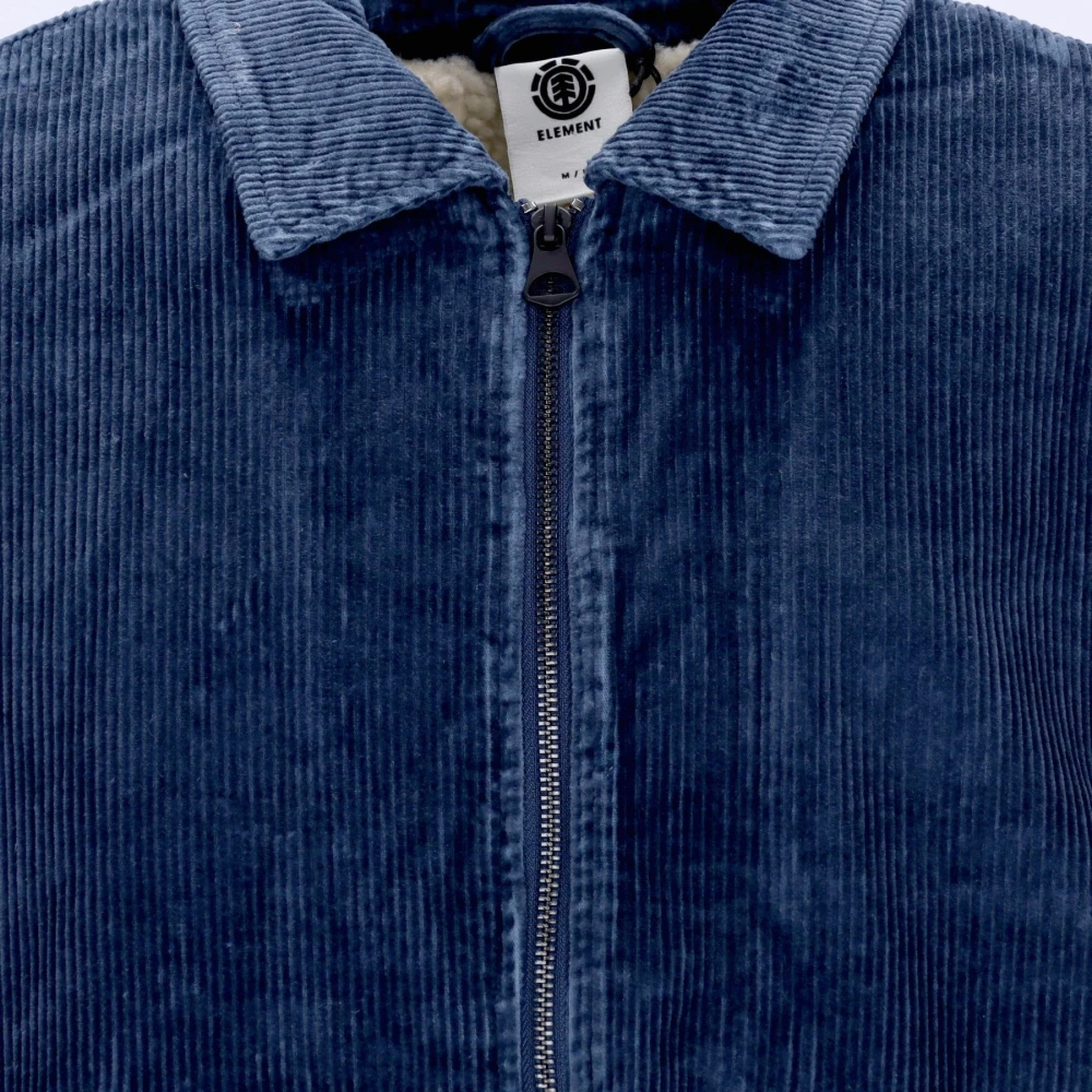 Element Sherpa Gevoerde Ribfluwelen Jas Moonlit Ocean Blue Heren