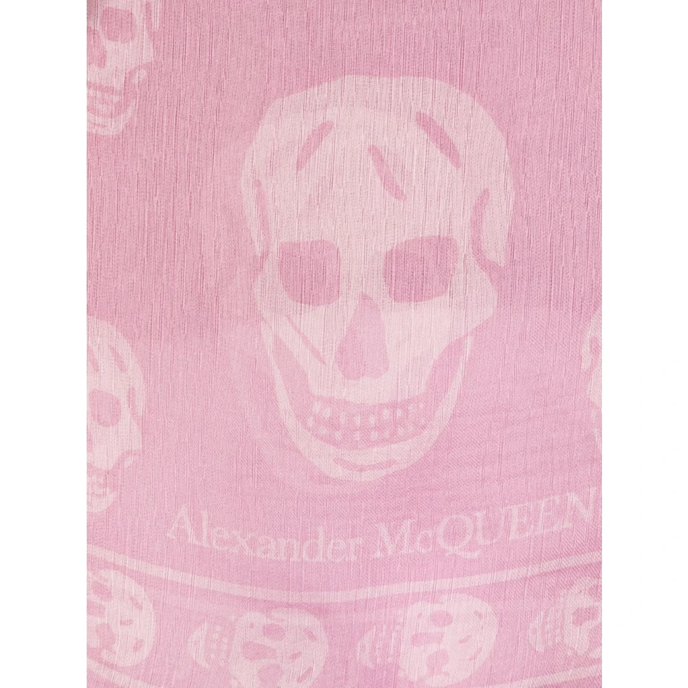 alexander mcqueen Multicolor Biker Skull Zijden Sjaal Pink Dames