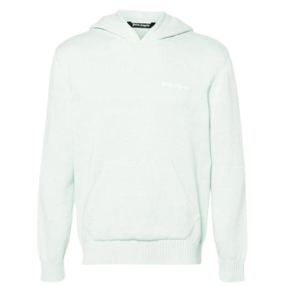 Palm Angels Gebreide Mint Katoenen Hoodie Green Heren