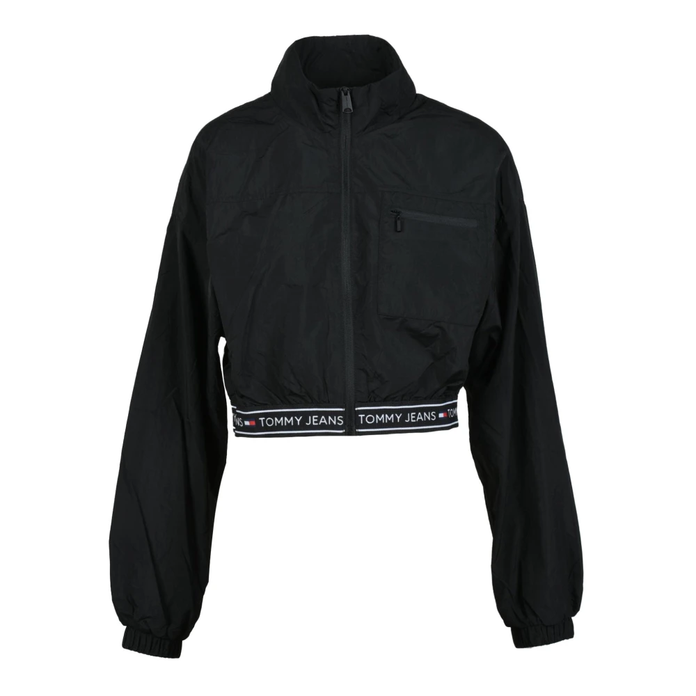 Tommy Jeans Korte Nylonjas met Ritssluiting Black Dames