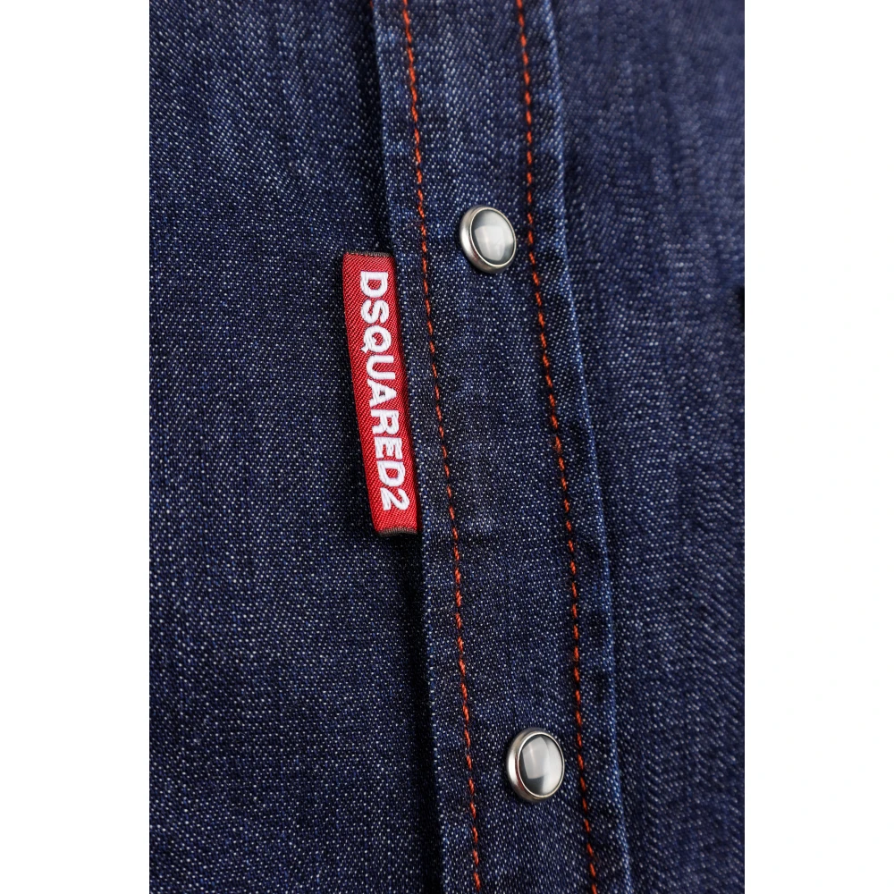 Dsquared2 Denim Overhemd Blue Heren