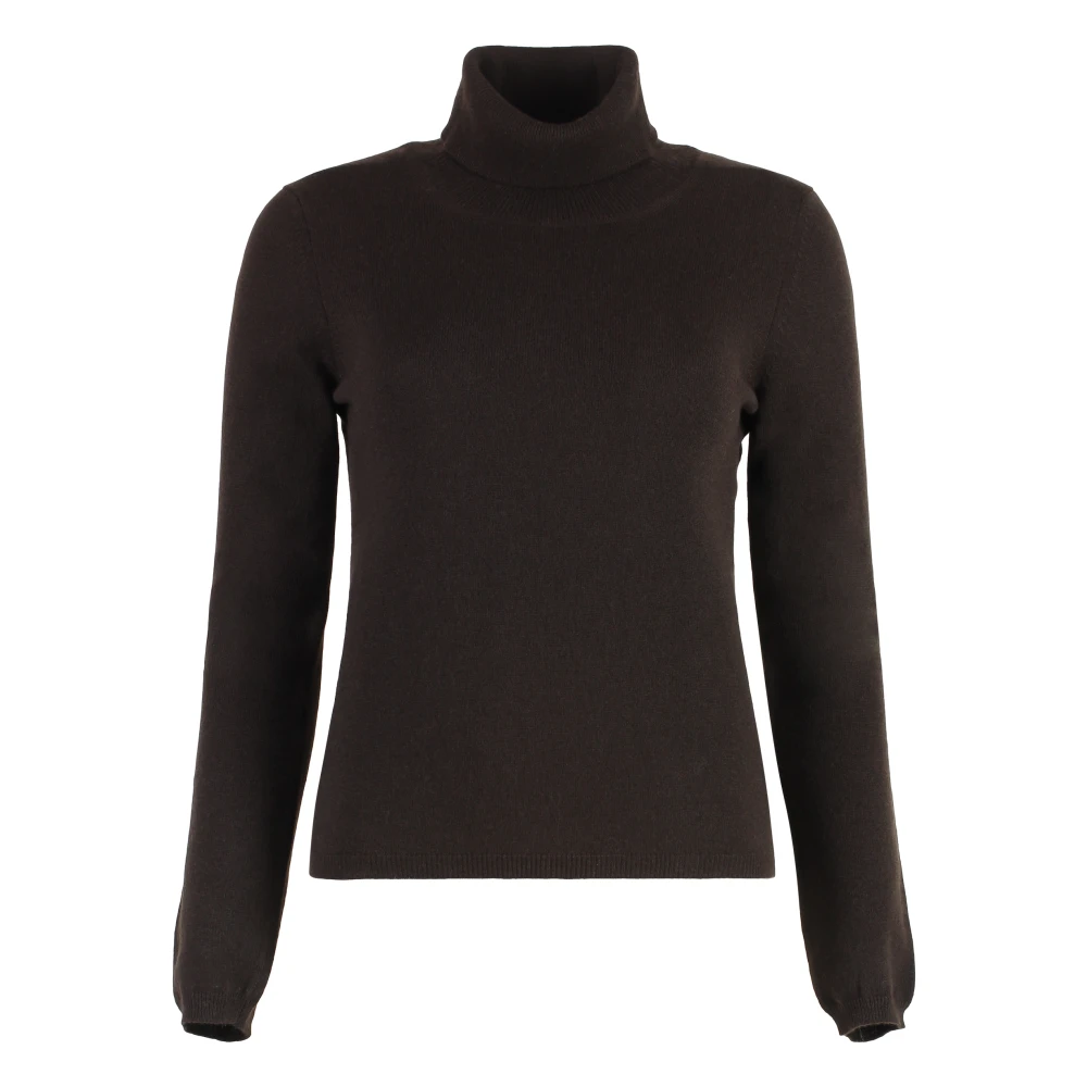 Malo Luxe Cashmere Turtleneck Pullover Brown Dames