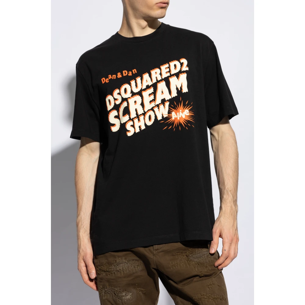 Dsquared2 T-shirt met logo Black Heren