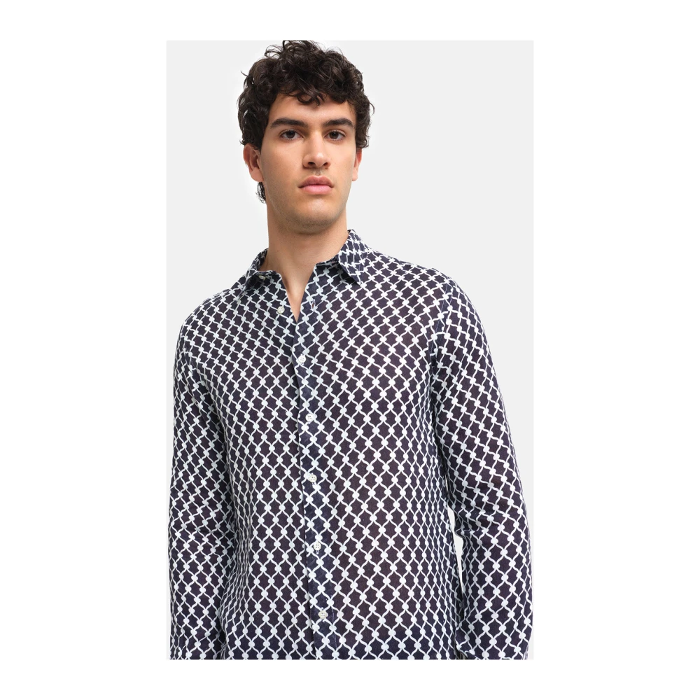 Peninsula Zomer Linnen Overhemd Cetara Stijl Multicolor Heren