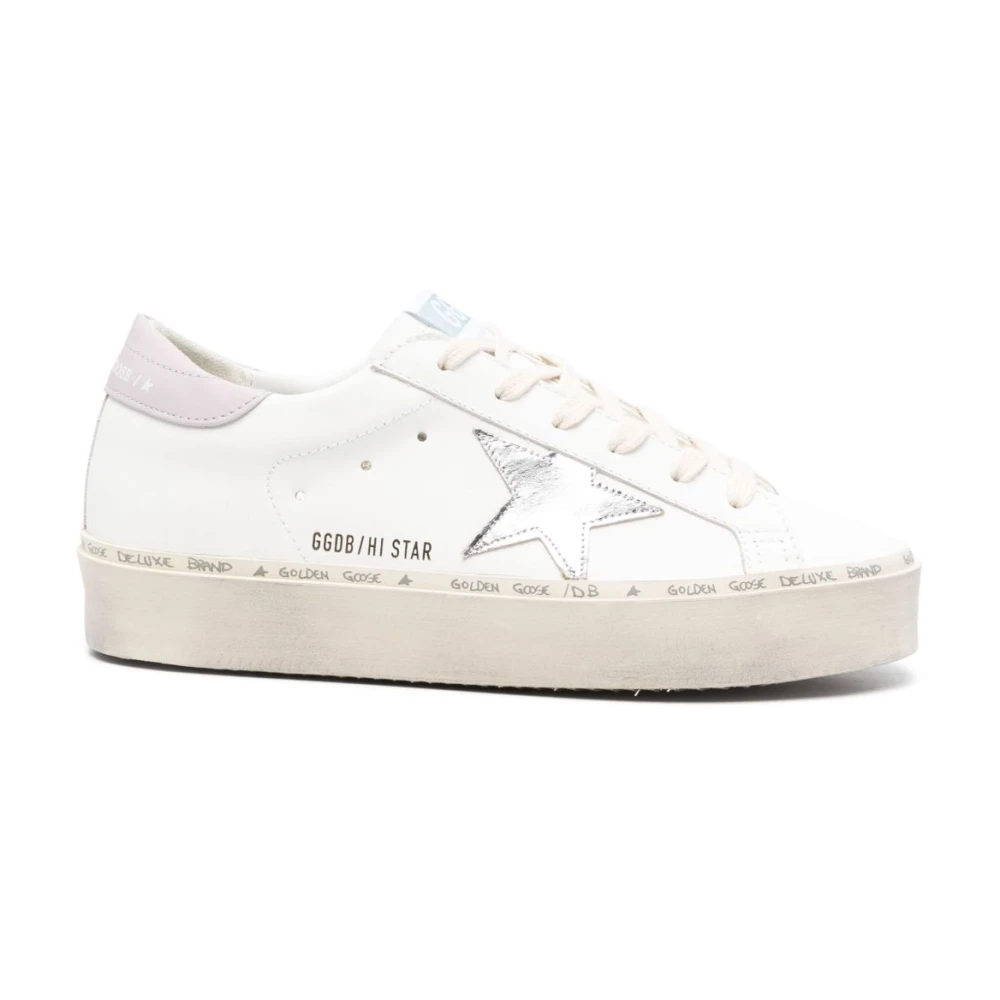 Golden Goose Women's Pink Sneakers, 5 Uk, Hi Star Leather Trainers
