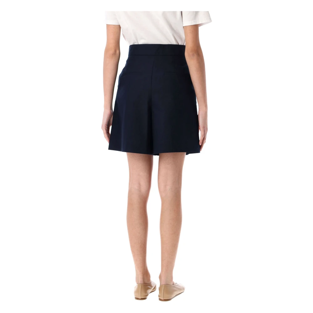 A.p.c. Donkerblauwe High Waist Shorts Blue Dames