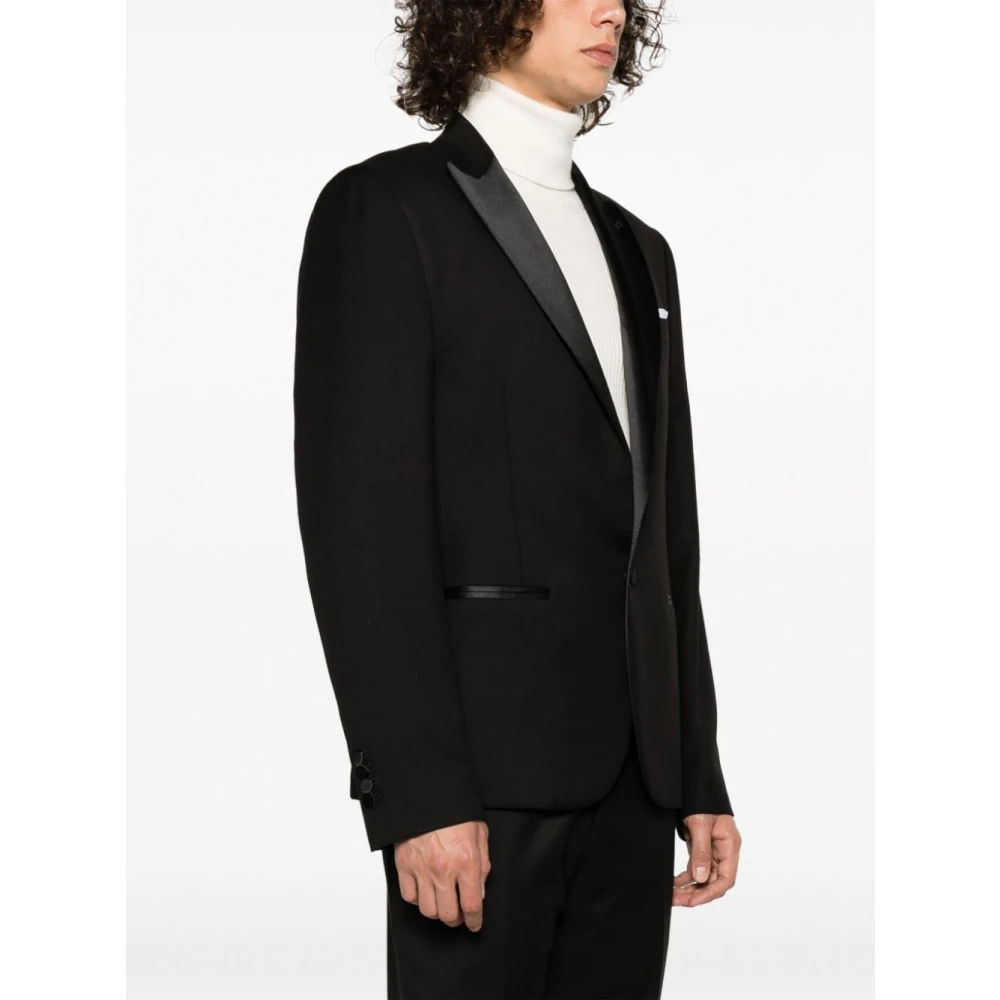 Daniele Alessandrini Zwarte Blazer Buitenkleding Aw24 Black Heren