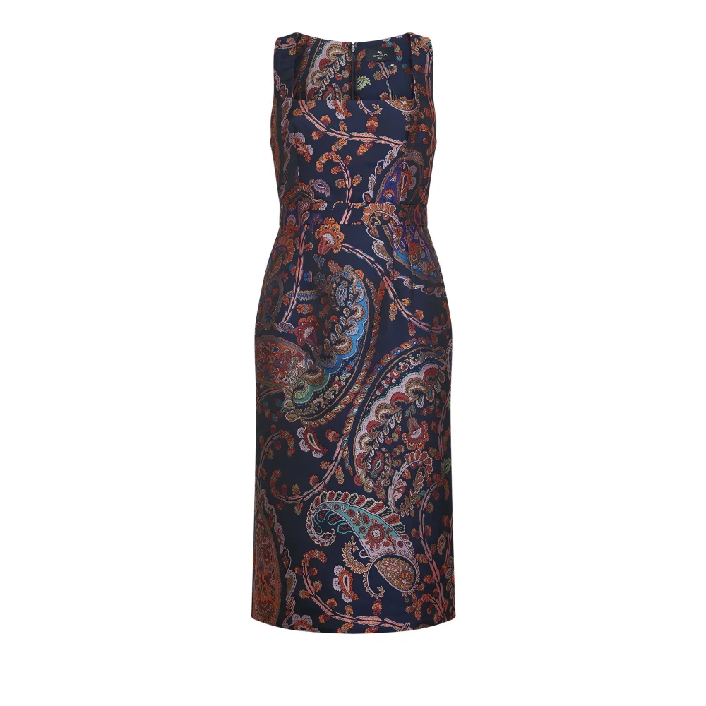Etro Multicolor Jacquard Midi Dress - Female - Short Dresses - L - Dresses