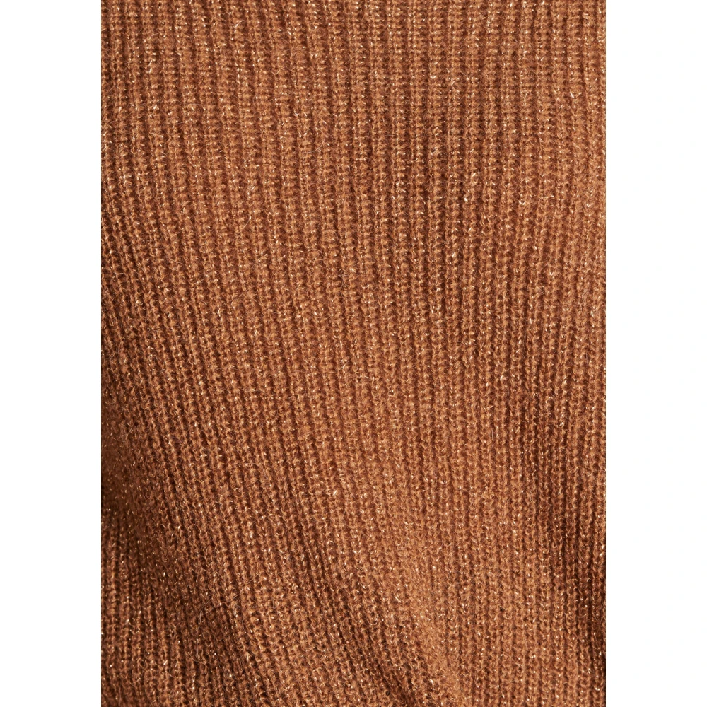La Fée Maraboutée Iridescent gebreide korte trui Brown Dames