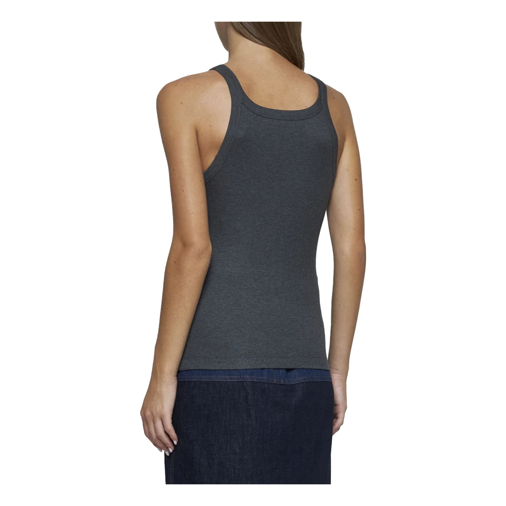Fendi Grijze Geribbelde Tanktop Gray Dames