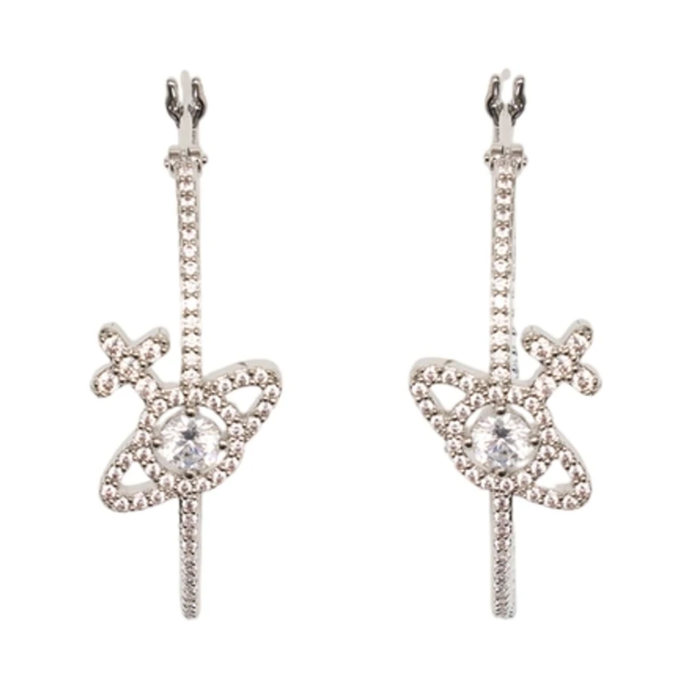 Vivienne Westwood Women's Gray Olympia Cz Earrings - Earrings - One Size - Accessories