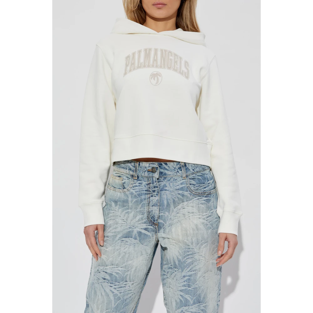 Palm Angels Hoodie White Dames