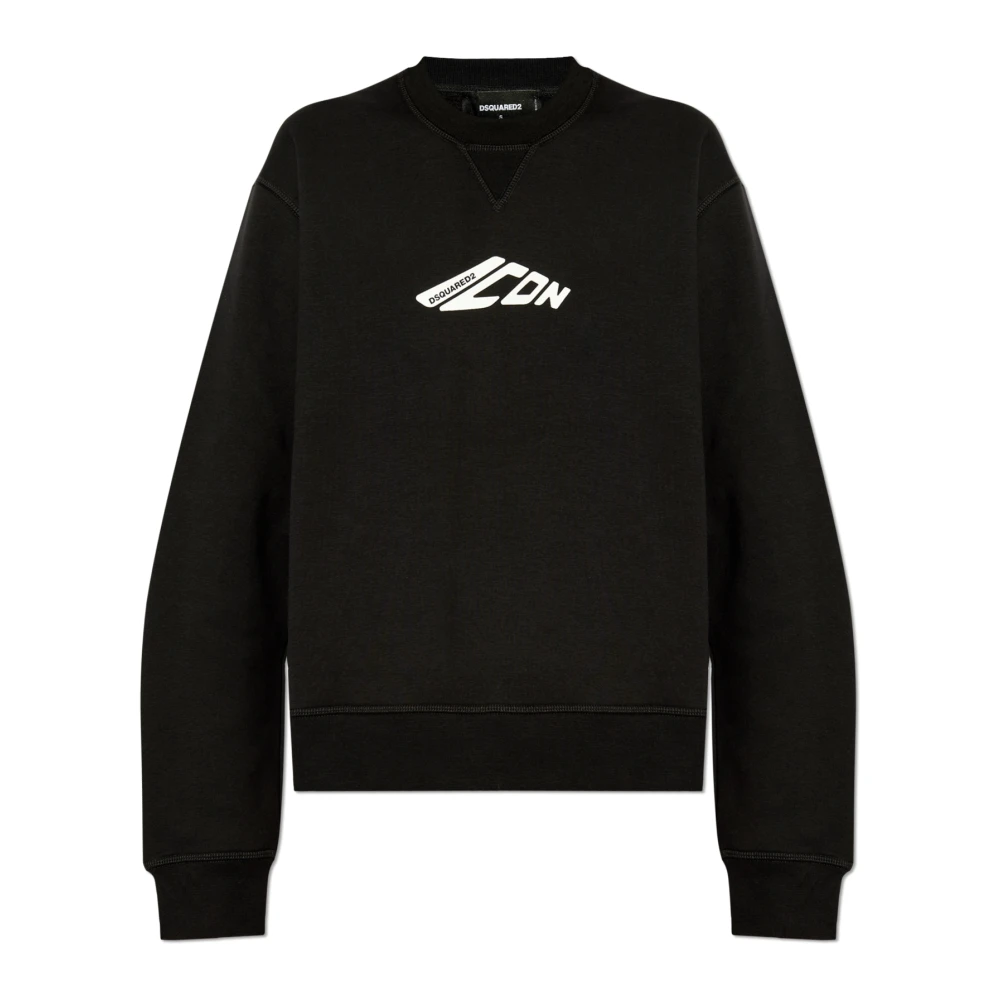 Dsquared2 Women's Black Sweatshirts, S, Sweatshirt With Printed Logo