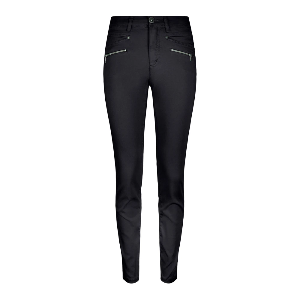 2-Biz Black Rany Trousers With Zipper Pockets - Female - Skinny Trousers - 2XL - Trousers
