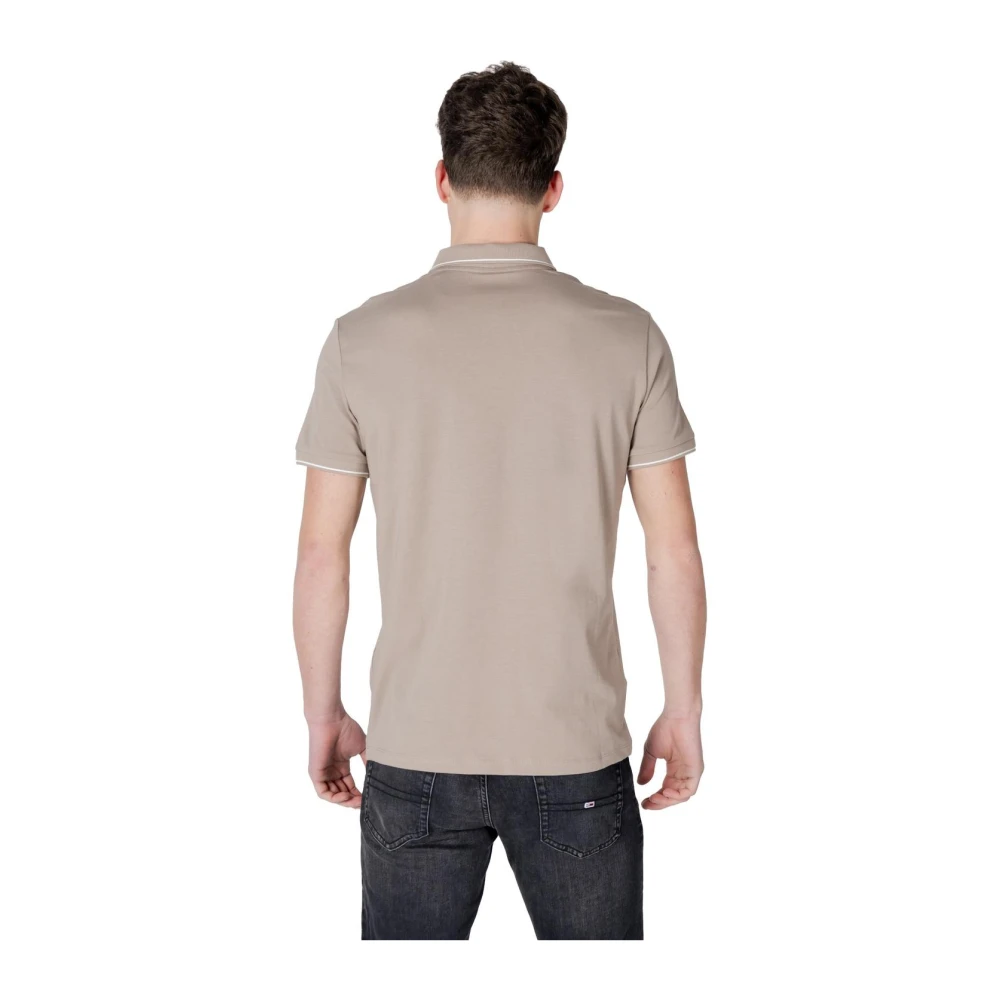 Armani Exchange Beige Polo Shirt met Knoopsluiting Beige Heren