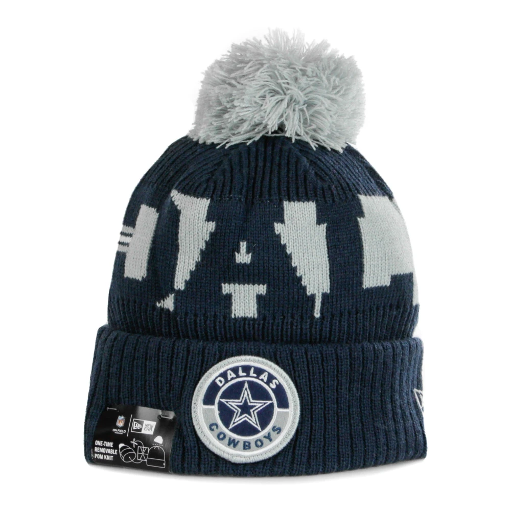 New era NFL Pom Hat Field Sport Knit Black Heren