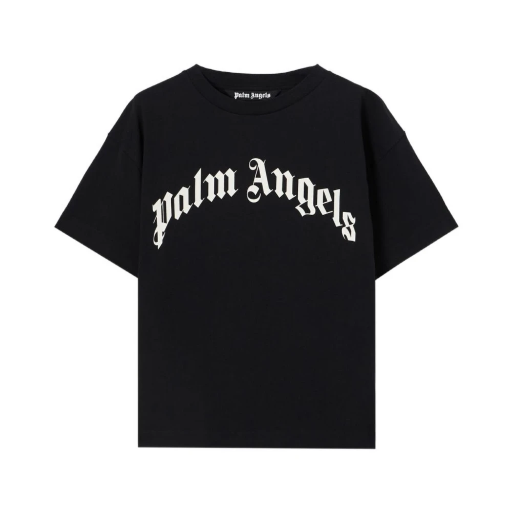 Palm Angels Men's Black Neck Logo T-Shirt - T-Shirts - Xs - Tops