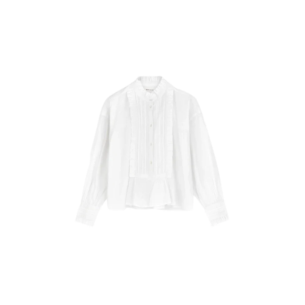 Emilia Bluse Optic White Ruffle Skjorte