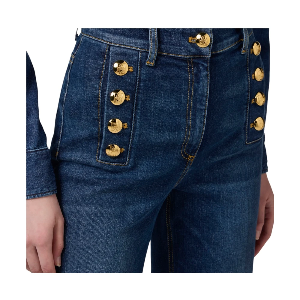 Elisabetta Franchi Classic Denim Flared Jeans Blue Dames