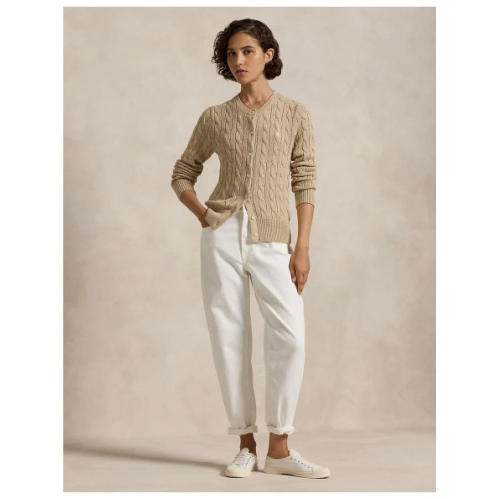 Polo Ralph Lauren Gebreide Trui met Kabelpatroon Beige Dames