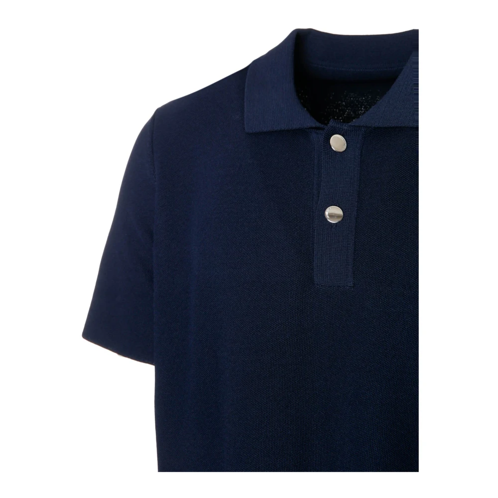 Jacquemus Gebreid Poloshirt Blue Heren