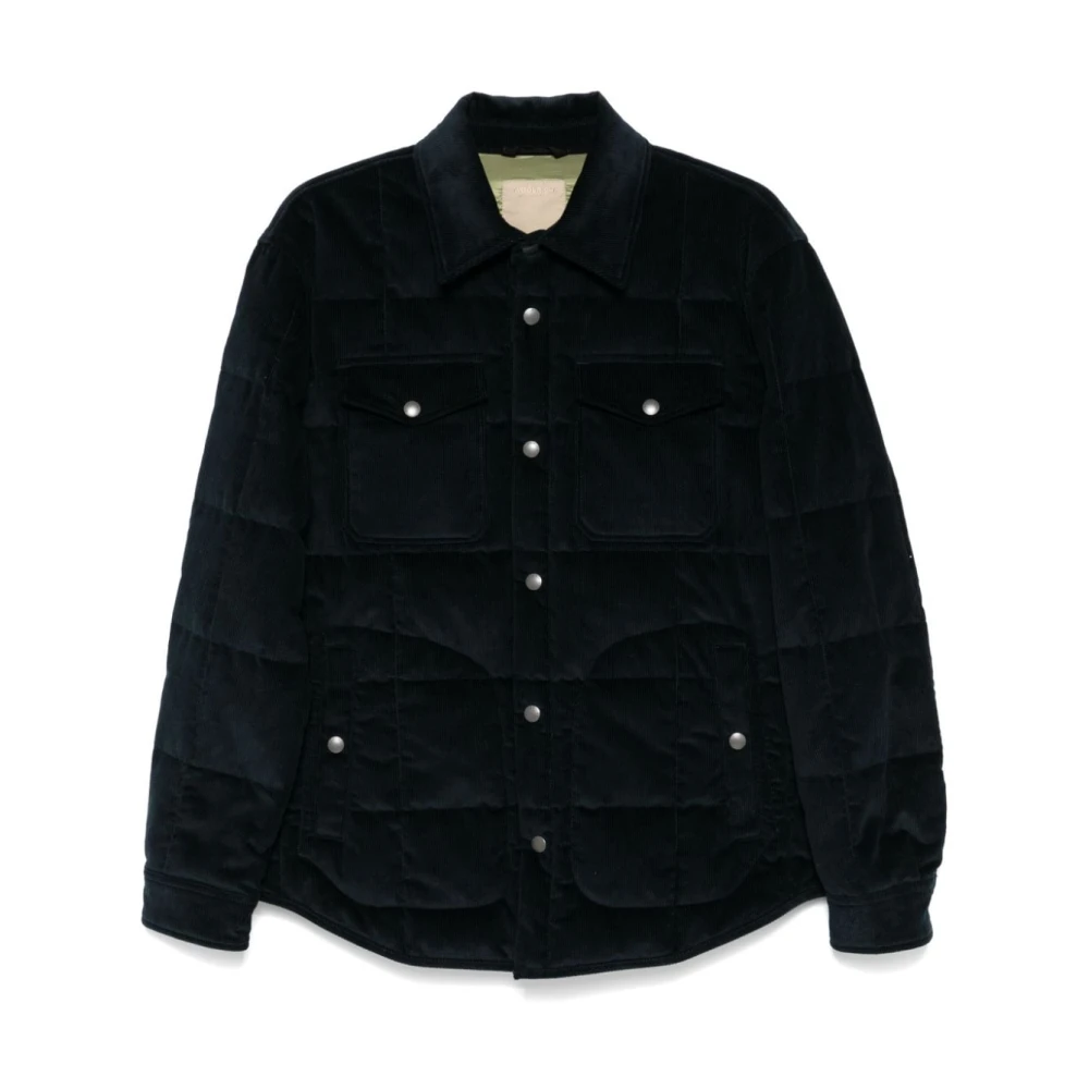 Woolrich Blauwe Gewatteerde Fluwelen Jas Blue Heren