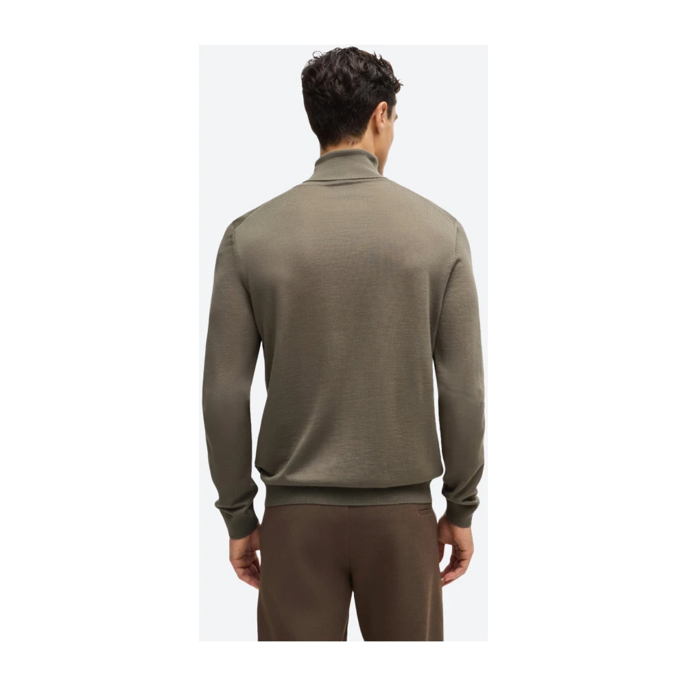 Hugo Boss Merinowol Coltrui Sweater Green Heren