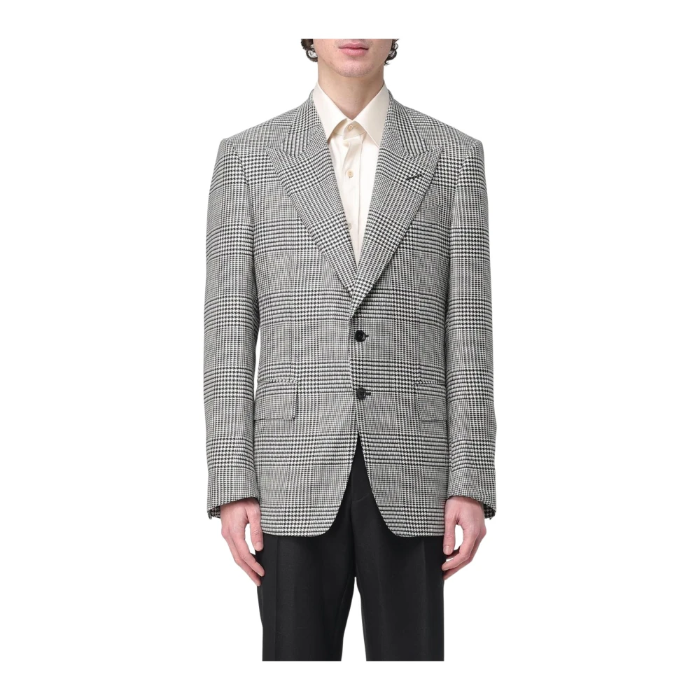 Tom Ford Men's Black Blazers, L, Timeless Check Blazer