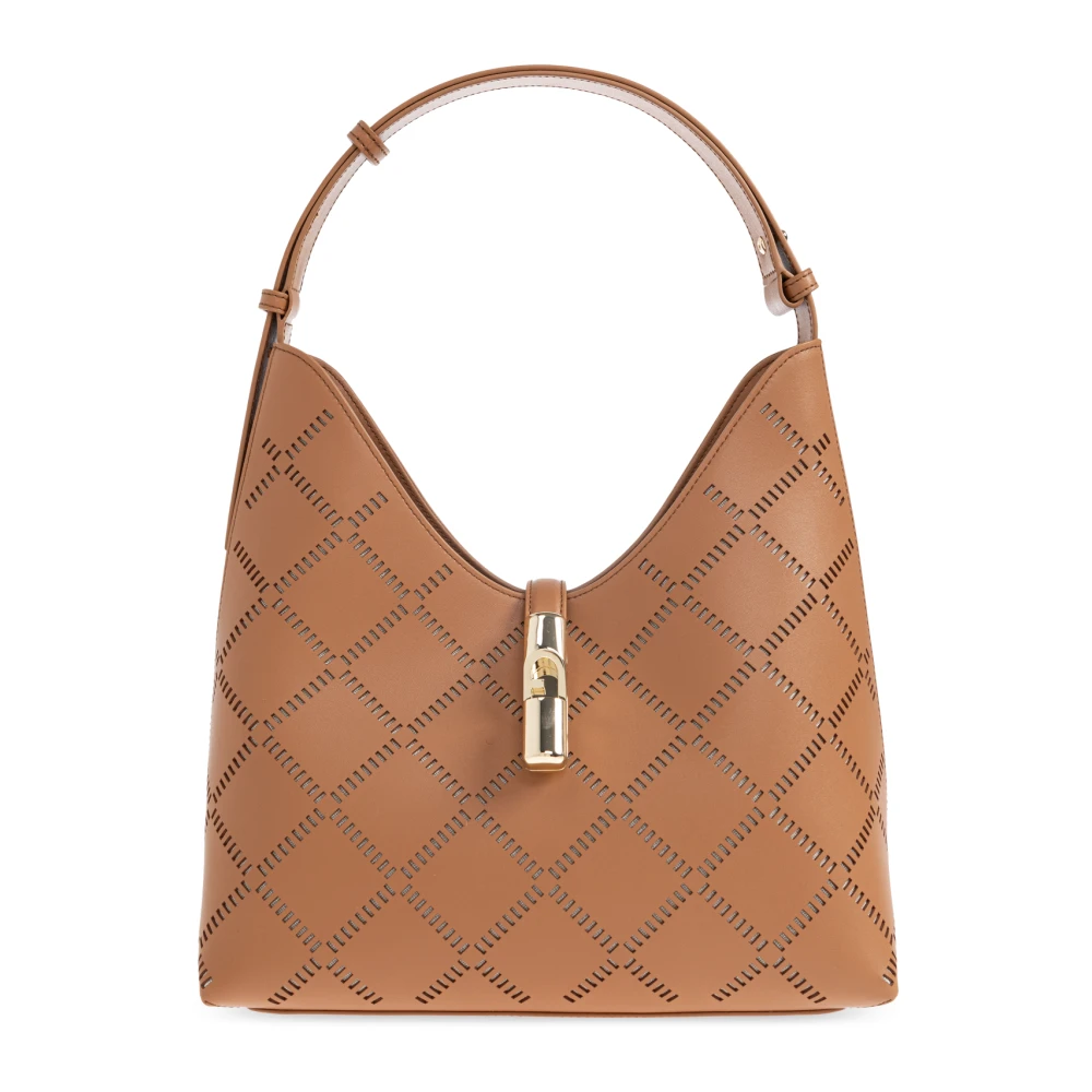 Furla Women's Brown Shoulder Bags, One Size, Goccia Medium Shoulder Bag