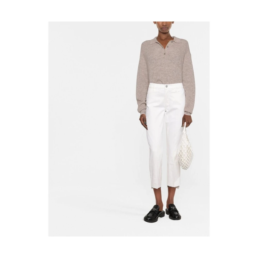 Frame Hoge taille cropped jeans White Dames