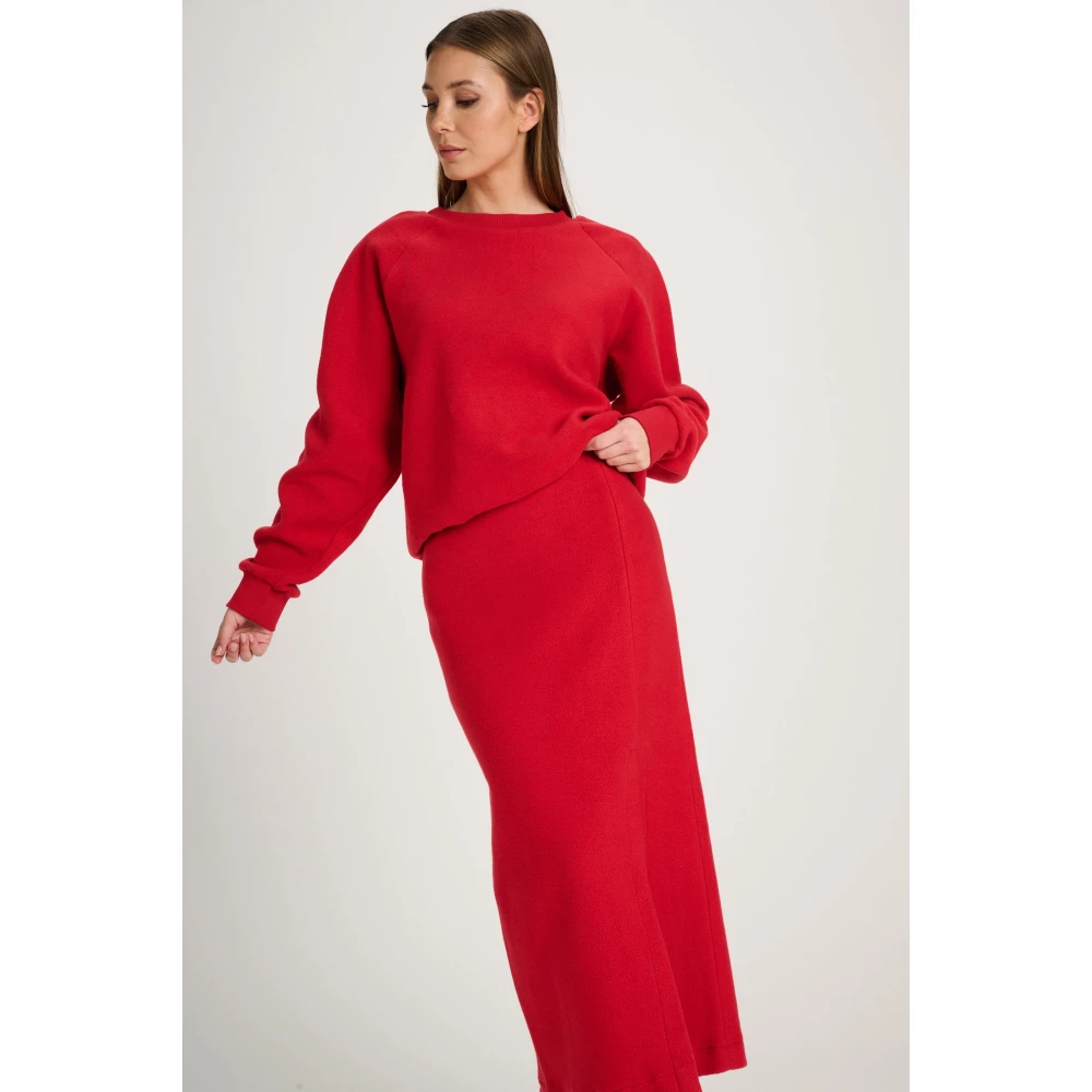 March23 Zacht Sweatshirt met Capuchon Red Dames