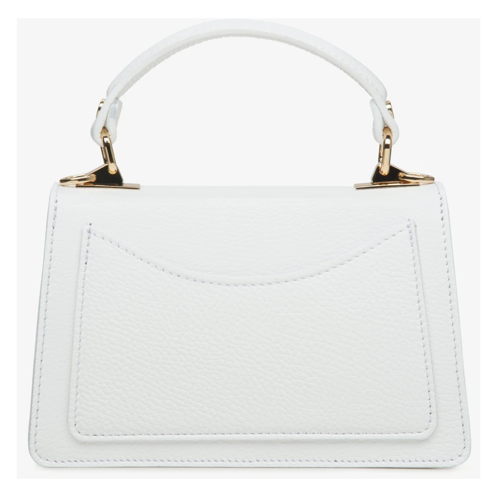 Estro Dames Kleine Witte Satchel Handtas gemaakt van Premium Italiaans Echt Leer Er00115564 White Dames