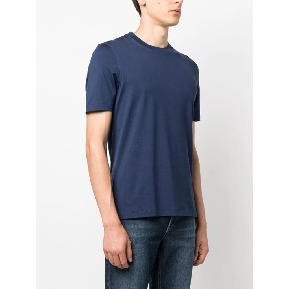 BRUNELLO CUCINELLI Heren Katoenen T-shirt Slim Fit Blue Heren