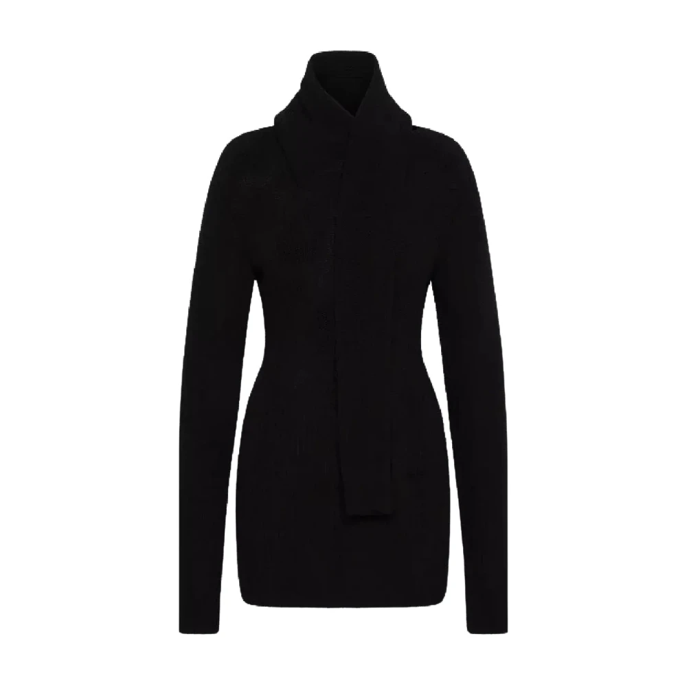 Aya Muse Zwarte Gebreide Mini Jurk Kea Black Dames