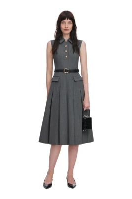 Pleated Midi Dress
