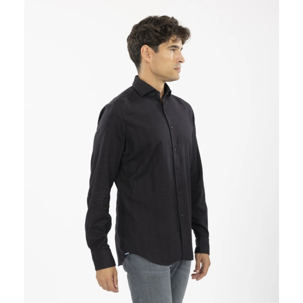 Xacus Italiaanse Stijl Flanellen Overhemd Black Heren