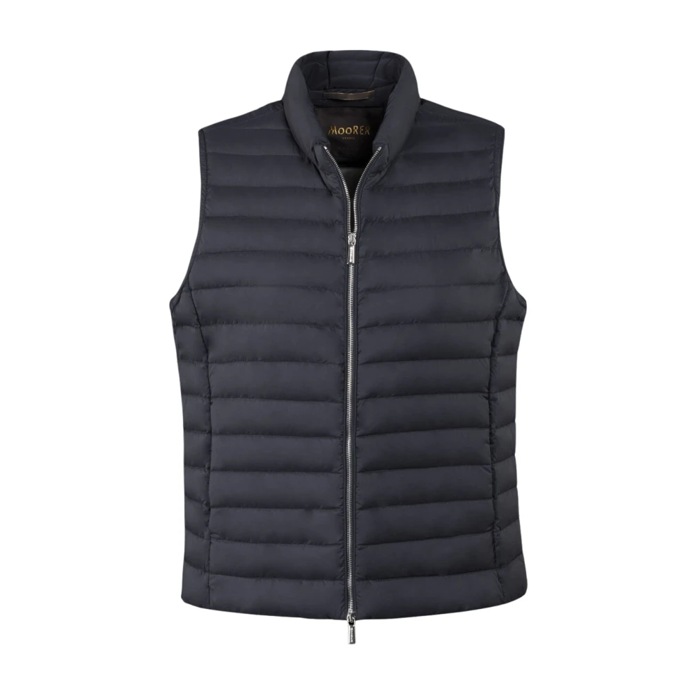 Moorer Women's Blue Waistcoats, L, Oprah Short Down Vest