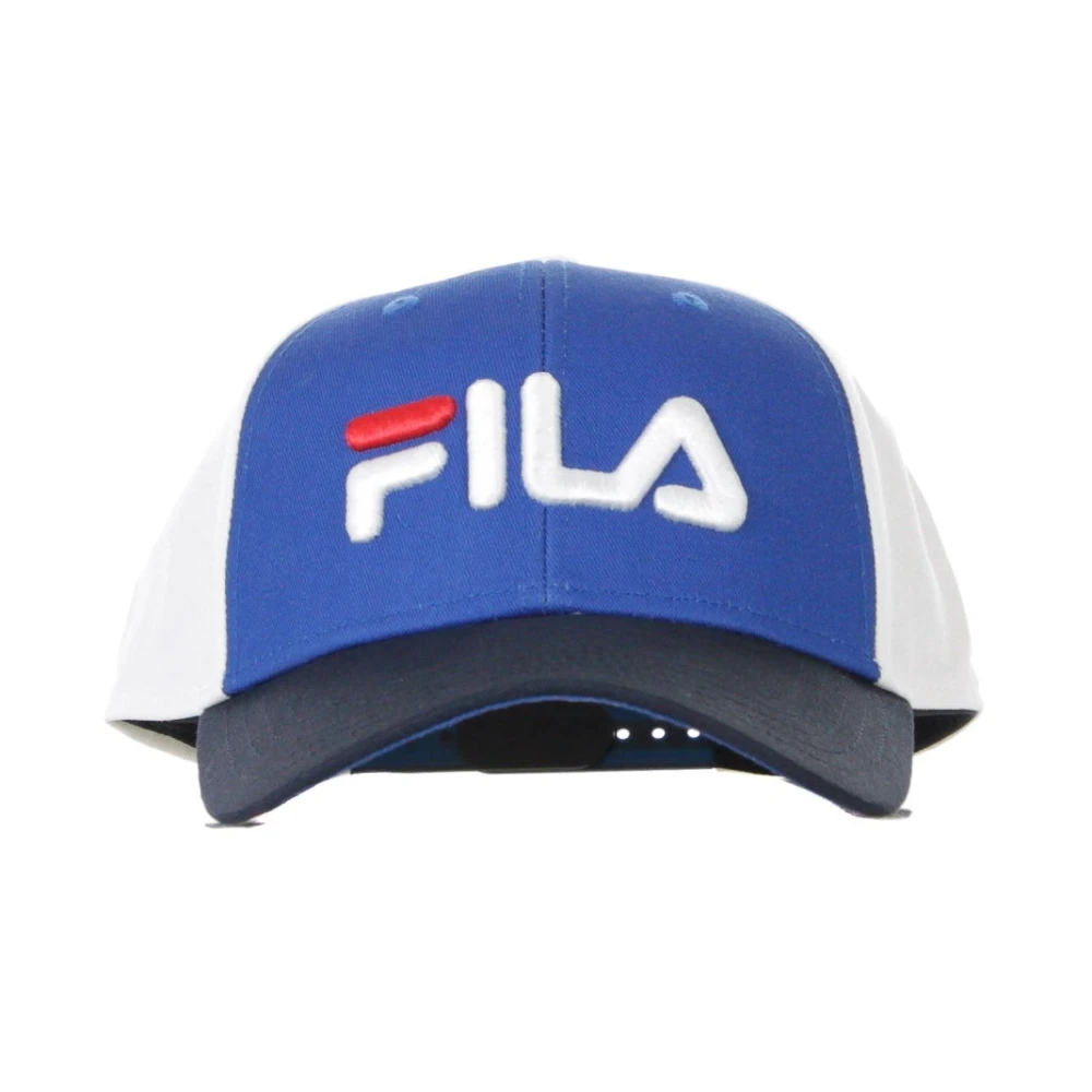Fila Mannen Gebogen Klep Pet in Blauw Zwart Wit Blue Heren