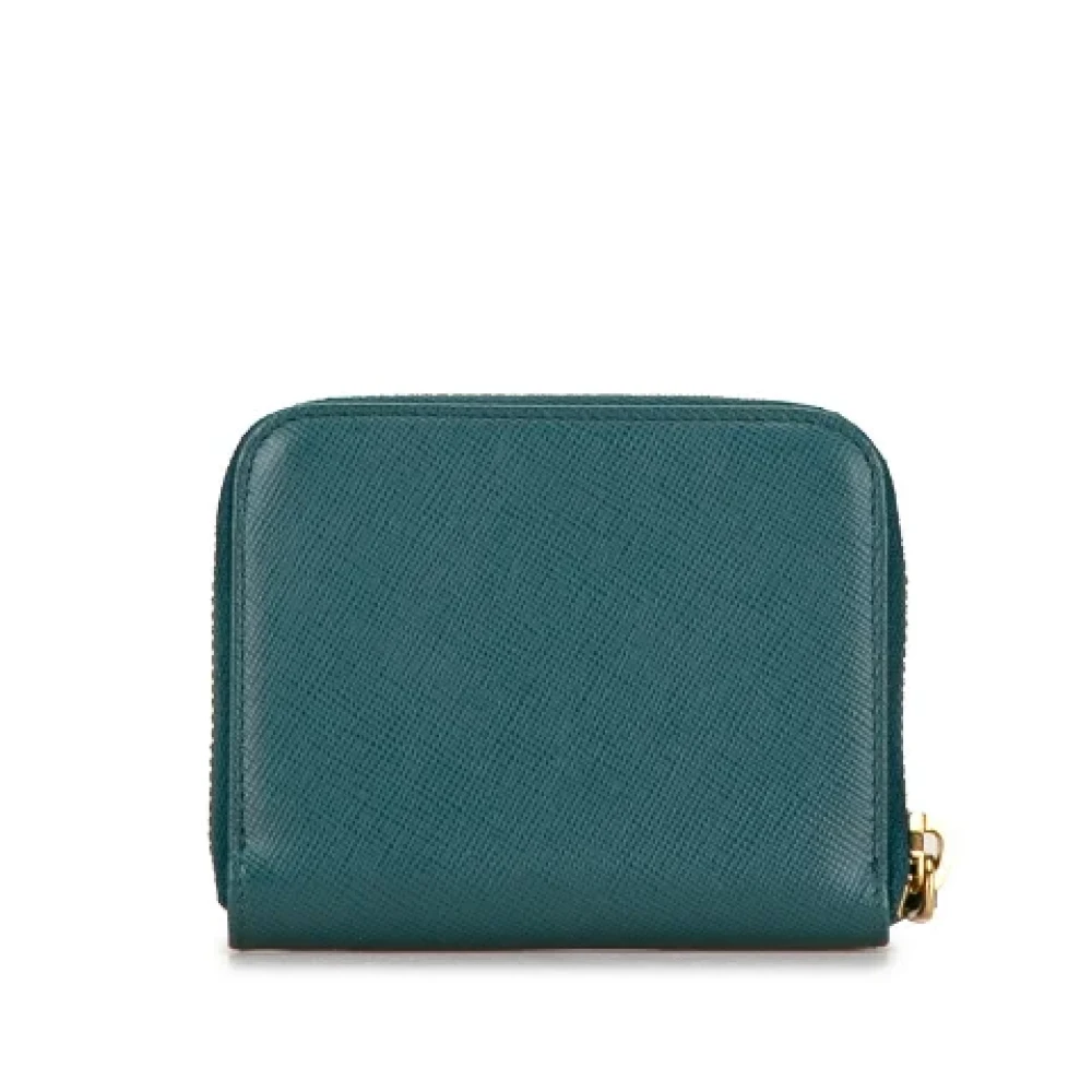 Prada Vintage Pre-owned Leather wallets Green Dames