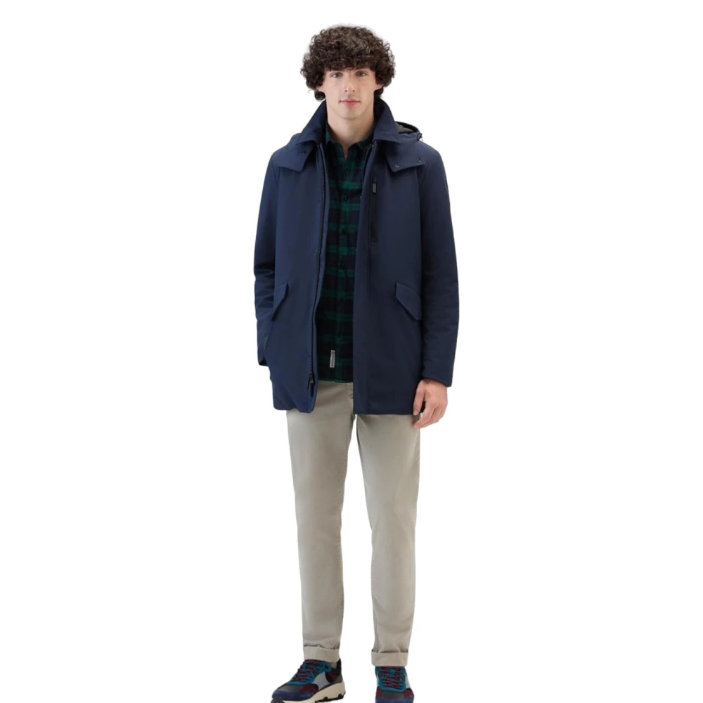 Woolrich Polyester Jassen en Parka's Blue Heren