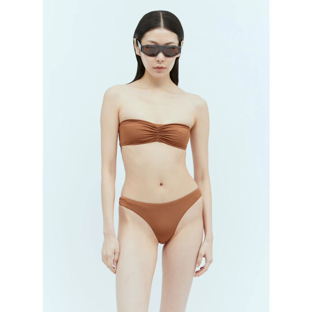 Lido Strapless Gerimpeld Bikiniset Brown Dames