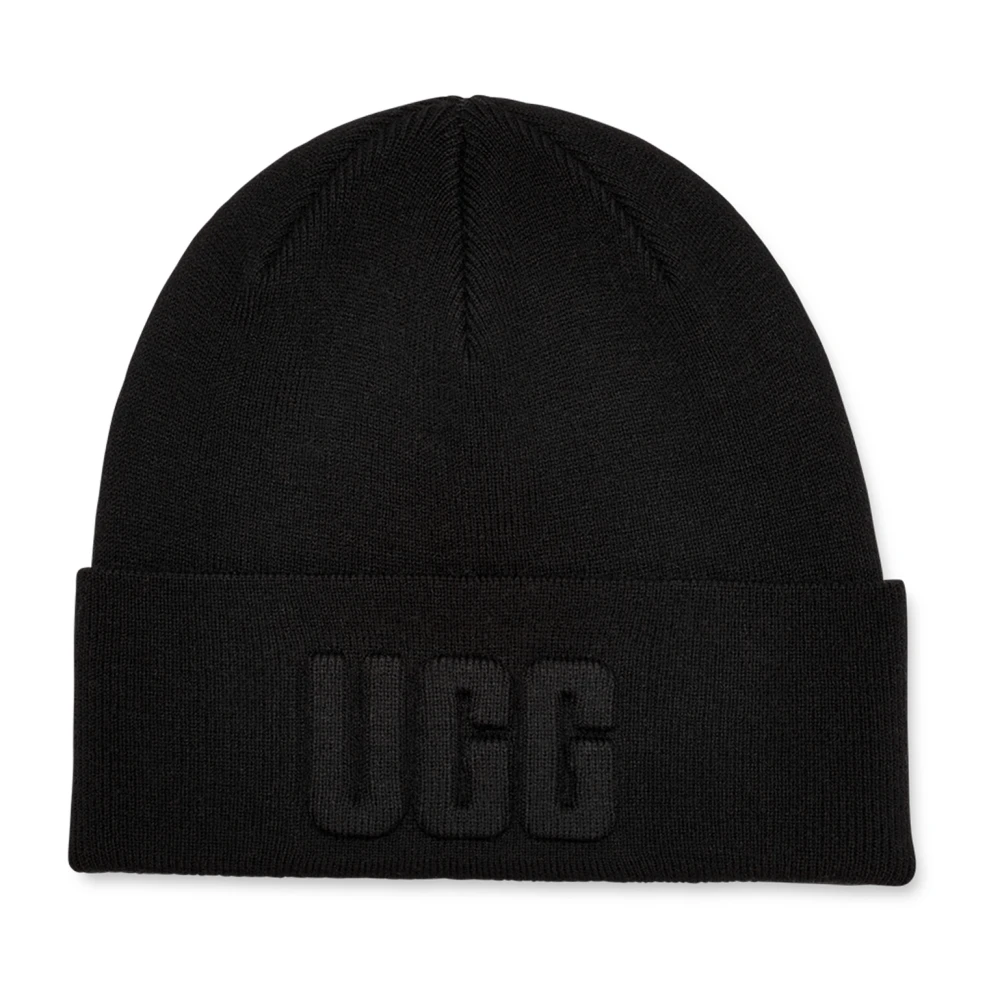 UGG 3D Logo Stickad Mössa Black, Dam