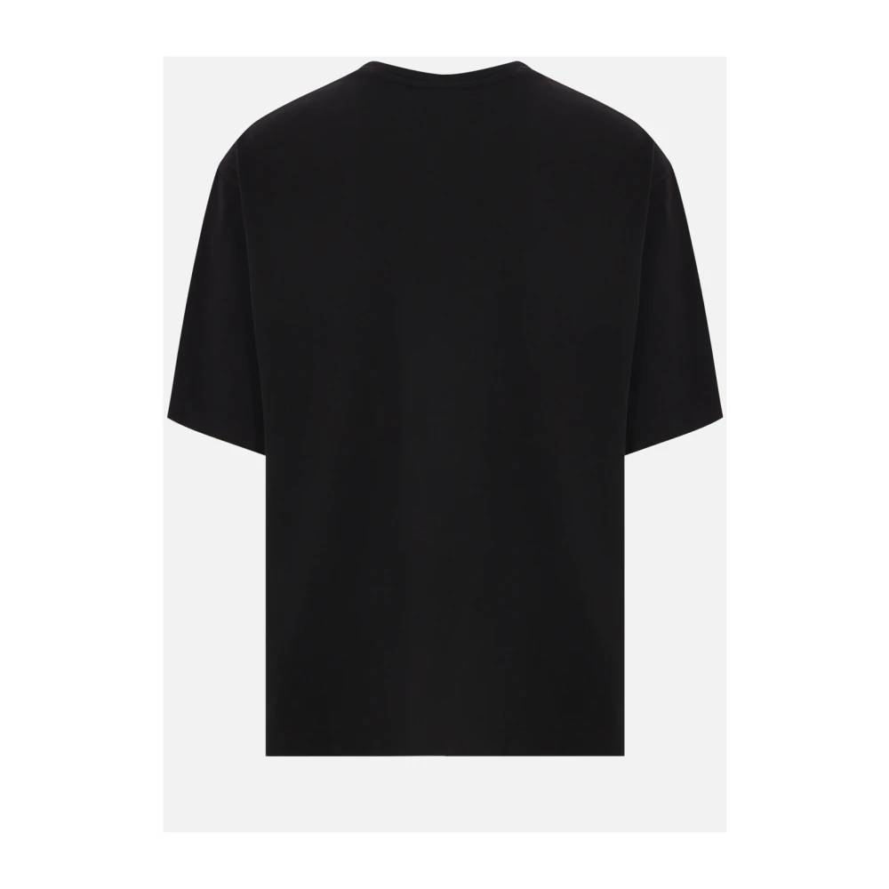 Maison Kitsuné Zwarte Oversized T-shirt met Borduurwerk Black Heren
