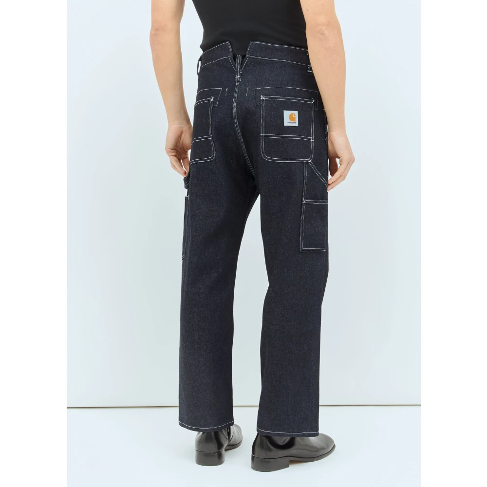 Junya Watanabe Contrast Topstitch Timmerman Jeans Blue Heren
