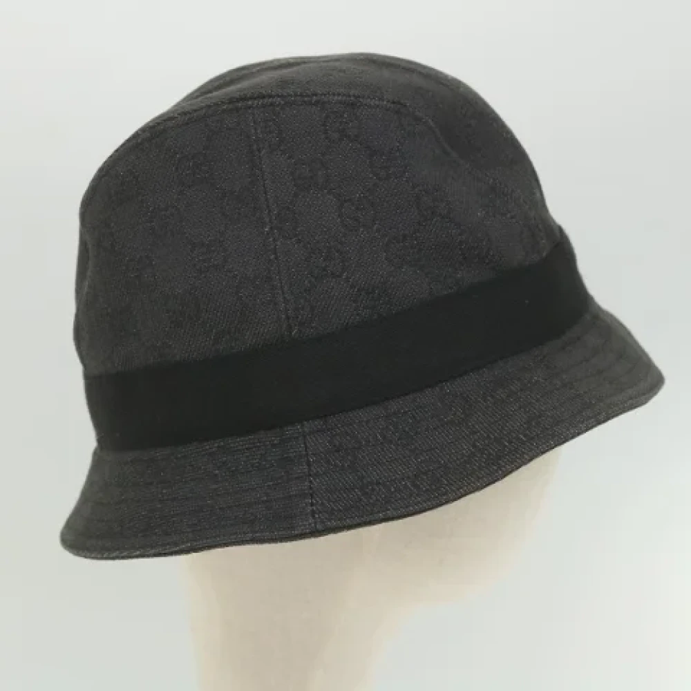 Gucci Vintage Pre-owned Canvas hats Gray Dames