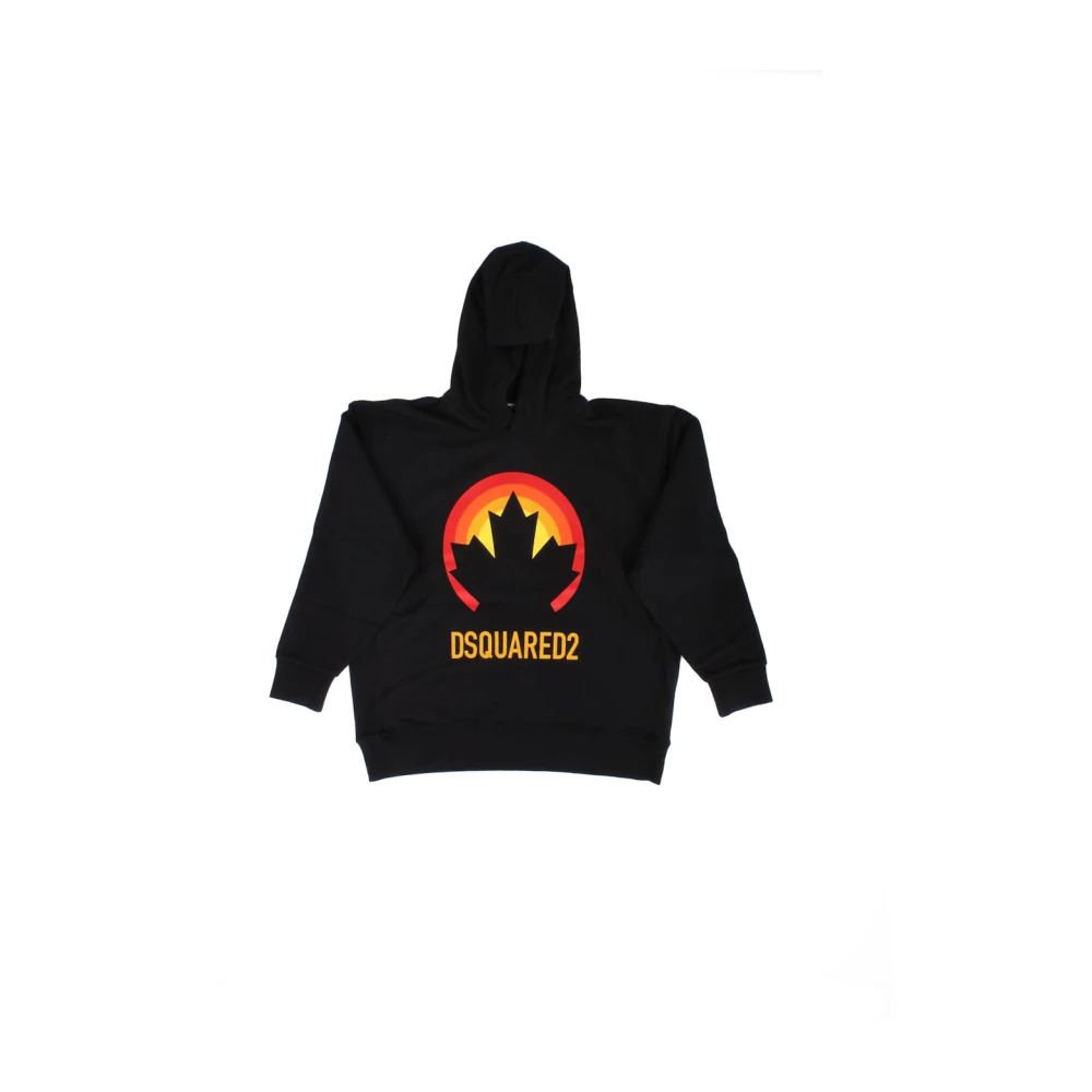 Dsquared2 Unisex Kids Black Hooded Jumper With Front Logo - Kids Sweatshirts - 10 Y - Kids