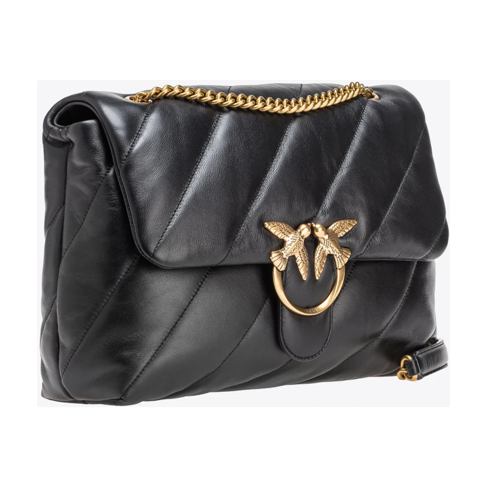 pinko Love Birds Diamond Cut Tas Black Dames