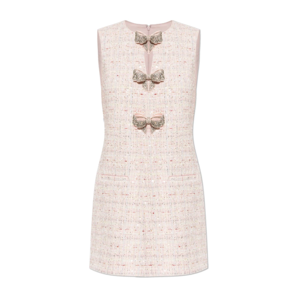 Self Portrait Women's Pink Tweed Mini Dress With Shimmering Sequins - Party Dresses - S - Dresses